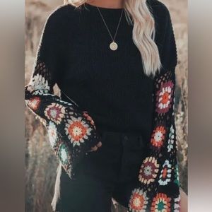 VICI Crochet Sleeve Sweater